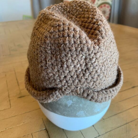 NWOT Knit Infant Fedora Hat Light Brown Baby - Picture 5 of 7